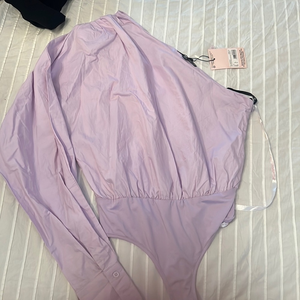 Never worn missguided dress shirt bodysuit